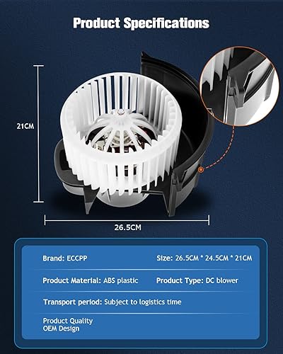 Miniatura 4 de ECCPP Motor de ventilador de calefactor de CA HVAC con jaula de ventilador frontal para 07-2015 para Audi Q7/03-2010 para Porsche Cayenne /04-2010