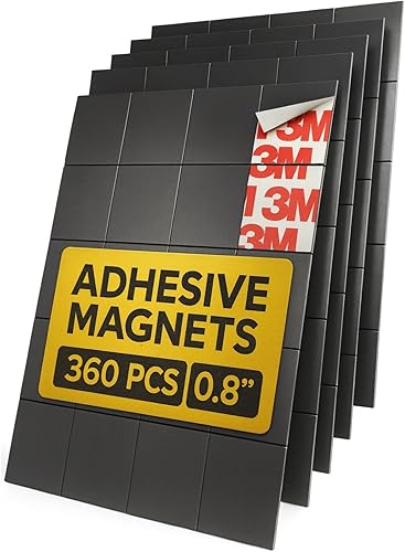 Miniatura 18 de Imanes hiperadhesivos con parte trasera adhesiva, 110 piezas de 0.8 x 0.08 pulgadas cuadrados magnéticos fuertes para pizarra blanca, imanes de 110