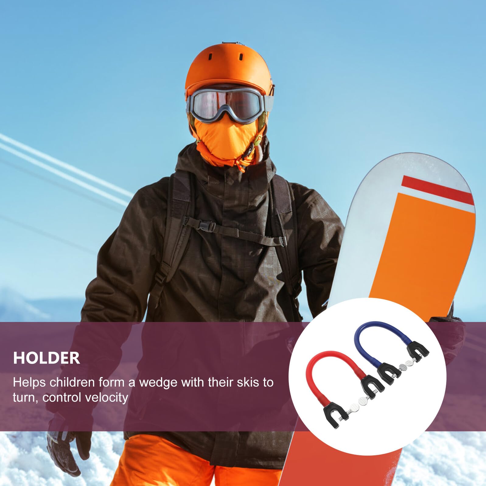 BESPORTBLE Connettori per Sci Professionali 2 Pezzi Attrezzi per Principianti per Controllo velocità e Curva Accessori Leggeri e Portatili per Snowboard e Sci da Esterno