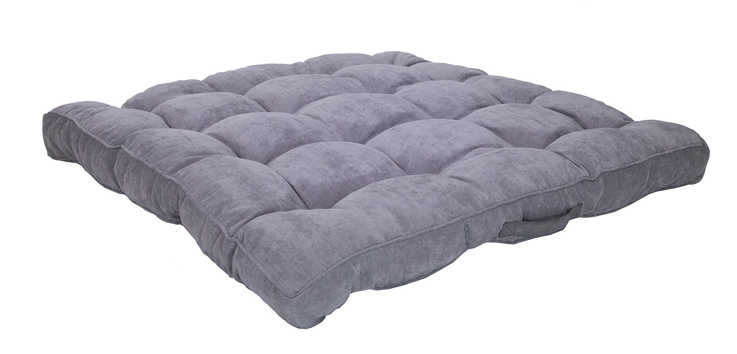 Meerweh Boxkissen Loungekissen, 95x95x12 cm, Cordstoff, flauschig, grau, 2er Set
