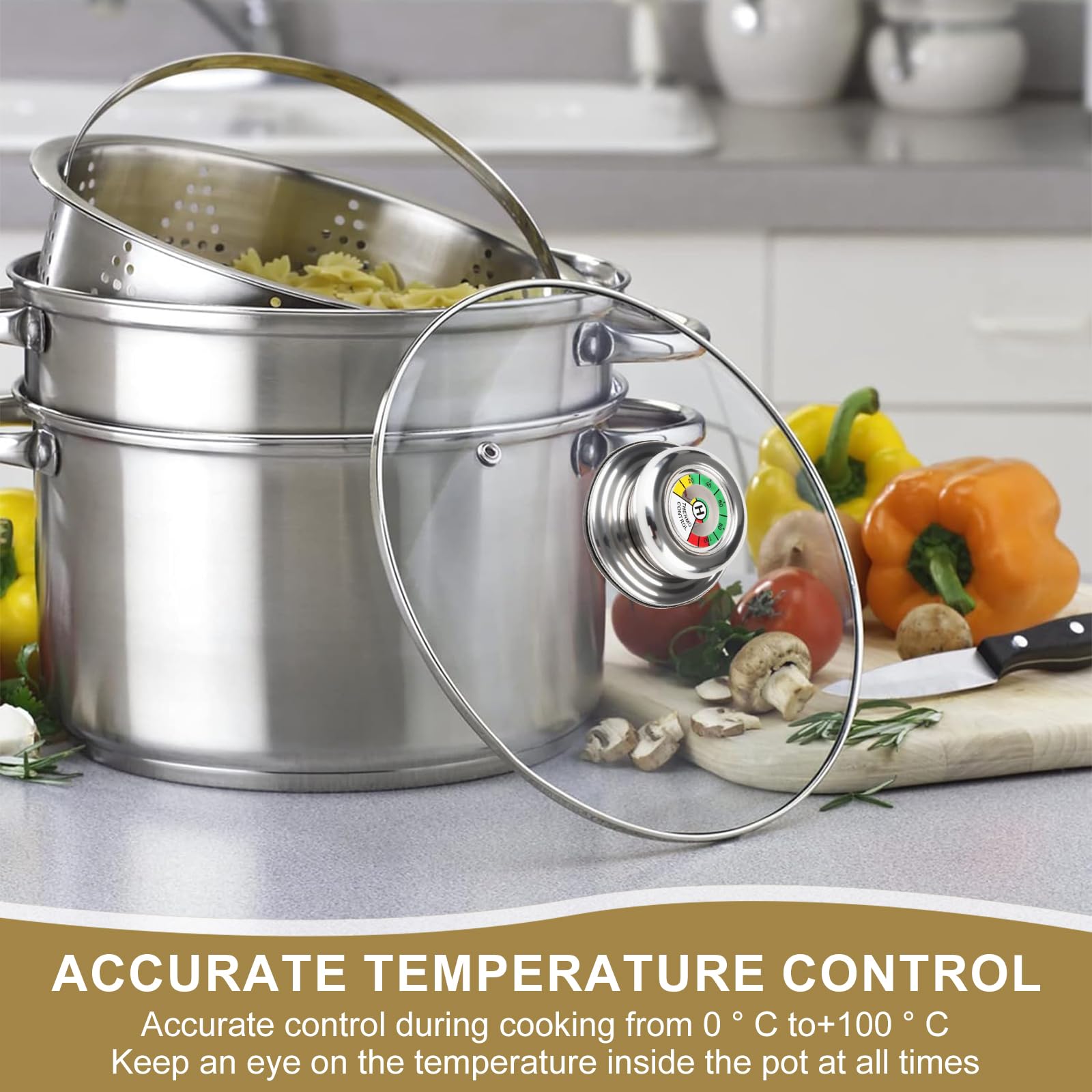 Maniglia Per Coperchio Con Termometro - Universale, Per Pentole, Facile Da Installare - Foto 11