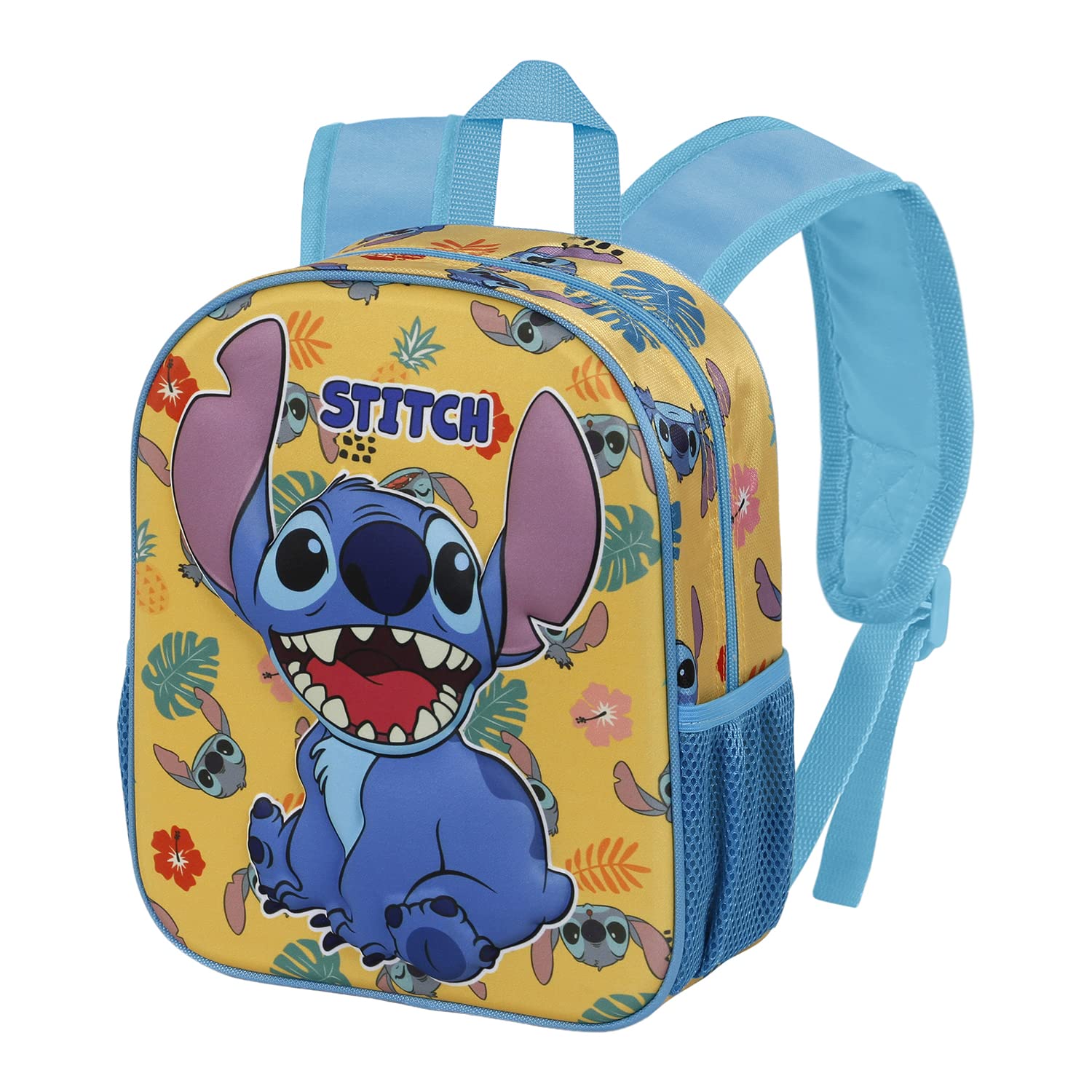 Disney Lilo y Stitch Grumpy-Mochila 3D Pequeña, Amarillo, 26 x 31 cm, Capacidad 8.5 L