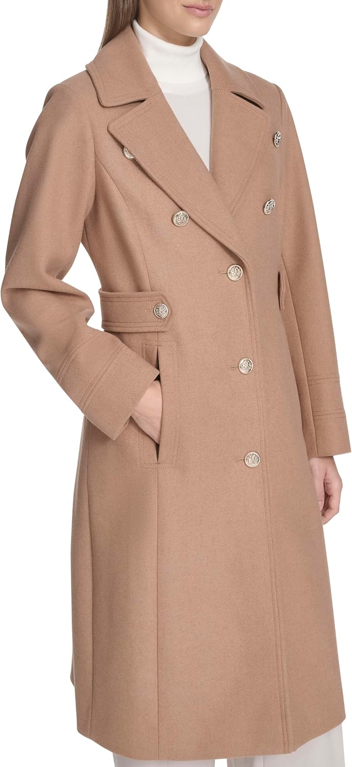 Kenneth Cole Women's Military Wool Blend Overcoat - Image 3
