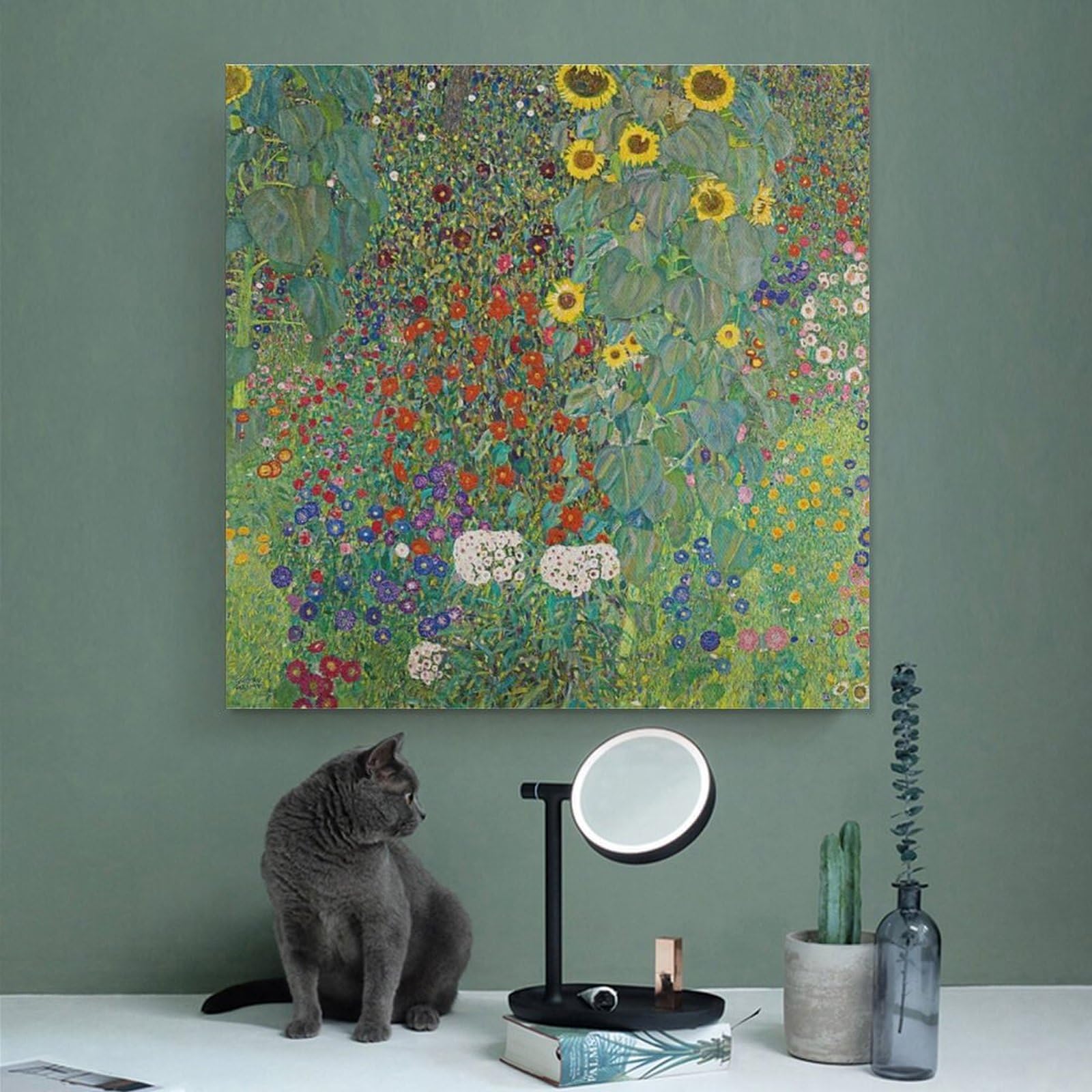 猫の絵画、クリムト、ファームガーデンのひまわり 【公式通販】