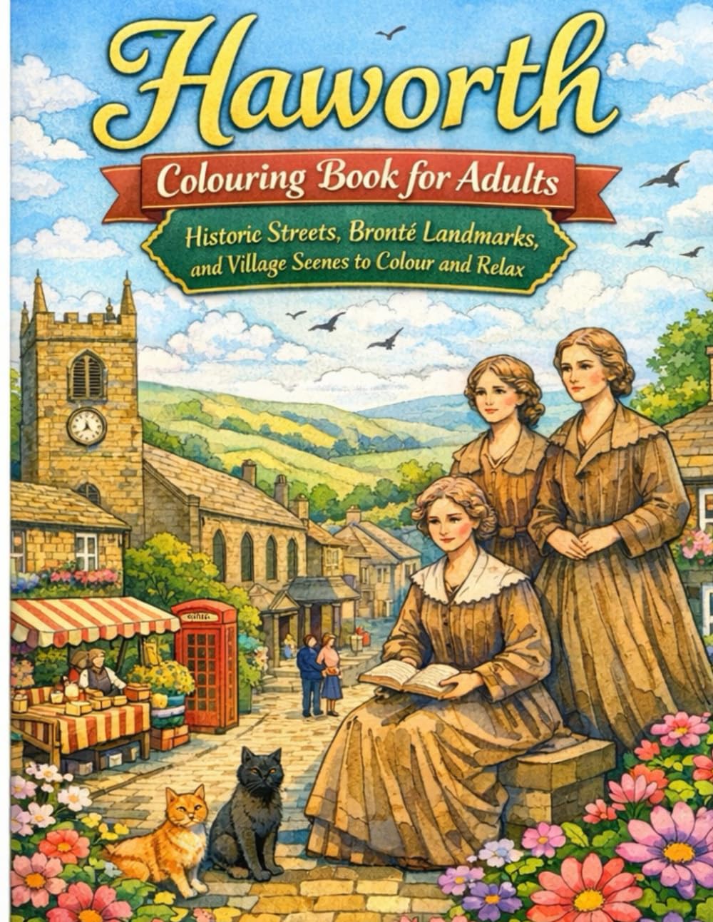 Haworth Colouring Book for Adults: Historic Streets, Brontë Landmarks, and Village Scenes to Colour and Relax