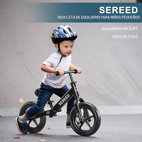 Miniatura 4 de SEREED Bicicleta de equilibrio para niños de 2 a 5 años, sin pedales, ajuste sin herramientas, para nietos de 2 a 3 años, placa personalizable con 3