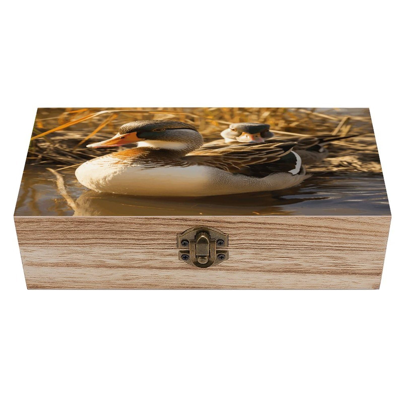 Coffre de rangement en bois rétro avec couvercle pour bijoux et souvenirs