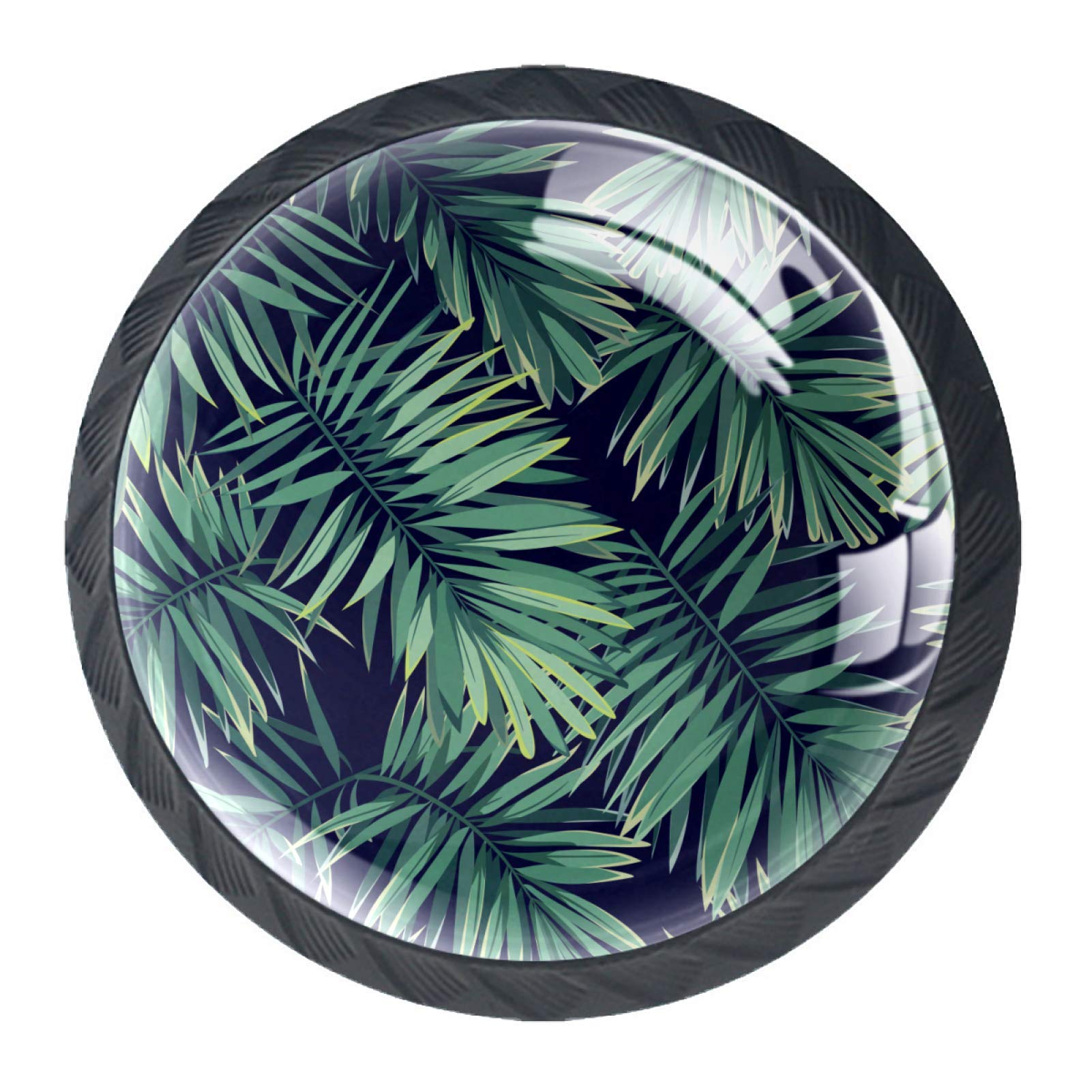 Green Palm Leaves Door Drawer Pull Handle Furniture Decoration for Kitchen Cabinet Dressing Table