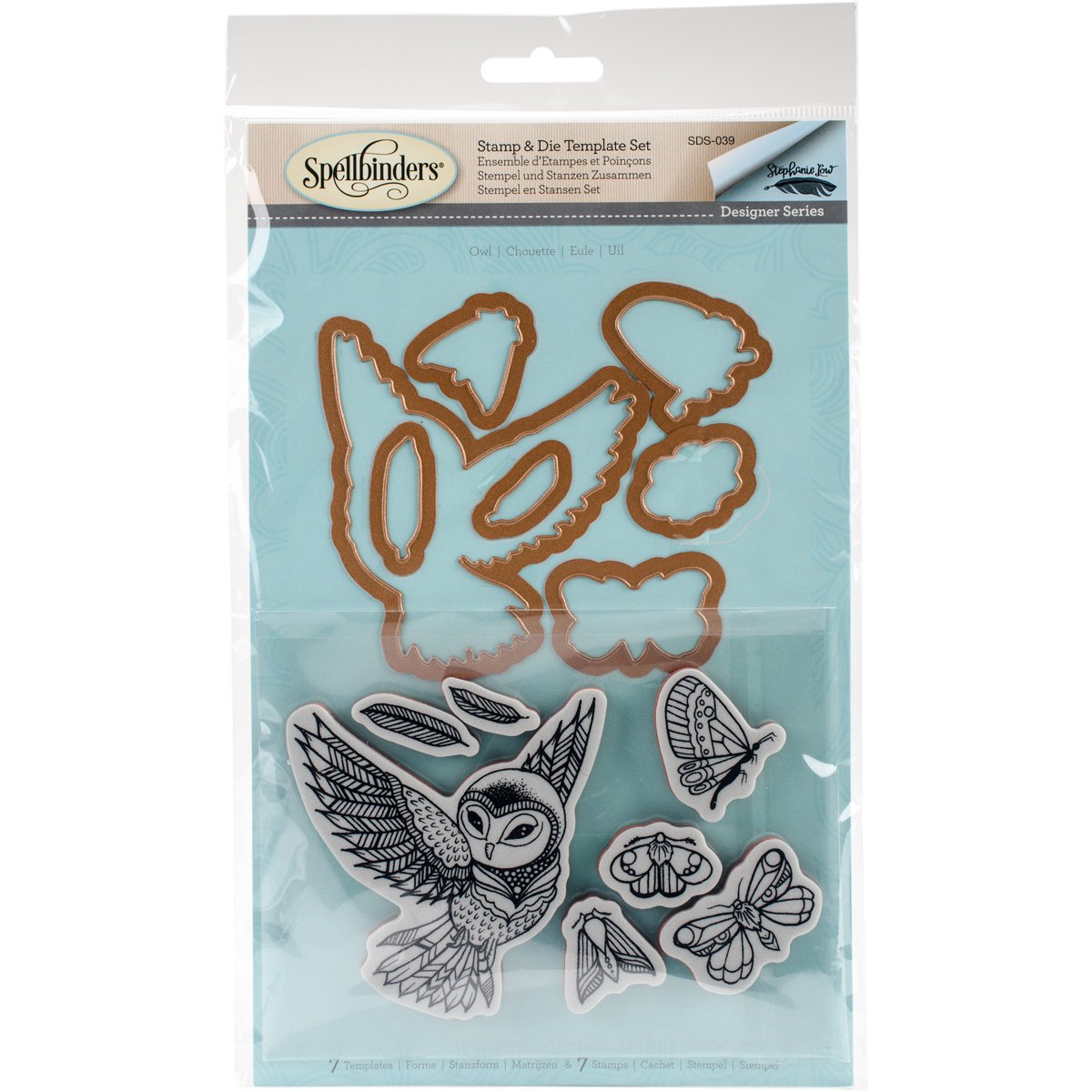 Spellbinders Eule Stempel und sterben-Set, Mehrfarbig