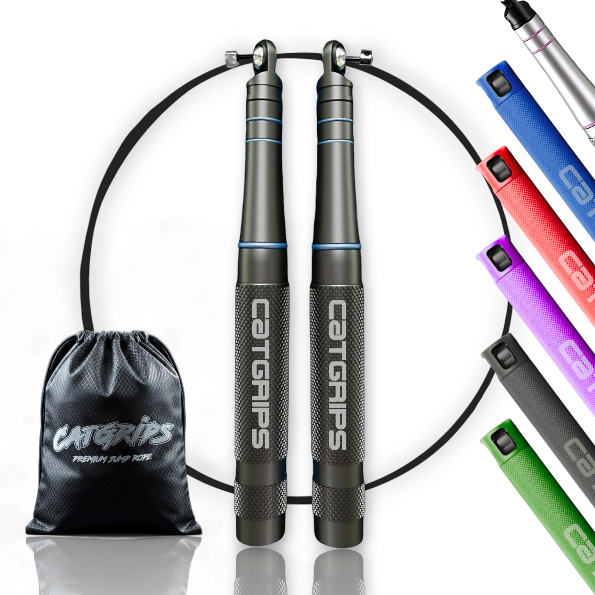CATGRIPS Corda per Saltare Professionale – Speed Jump Rope in Alluminio Premium – Corda Crossfit Rapida e Regolabile – Ultra Leggera per Double Unders, Gym e Boxe