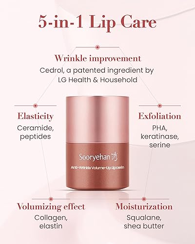 Miniatura 4 de Sooryehan Volume Up Lipcerin (0.5 fl oz)  Desafiante a la edad, regordete, hidratante y nutritivo bálsamo labial cuidado para labios secos y