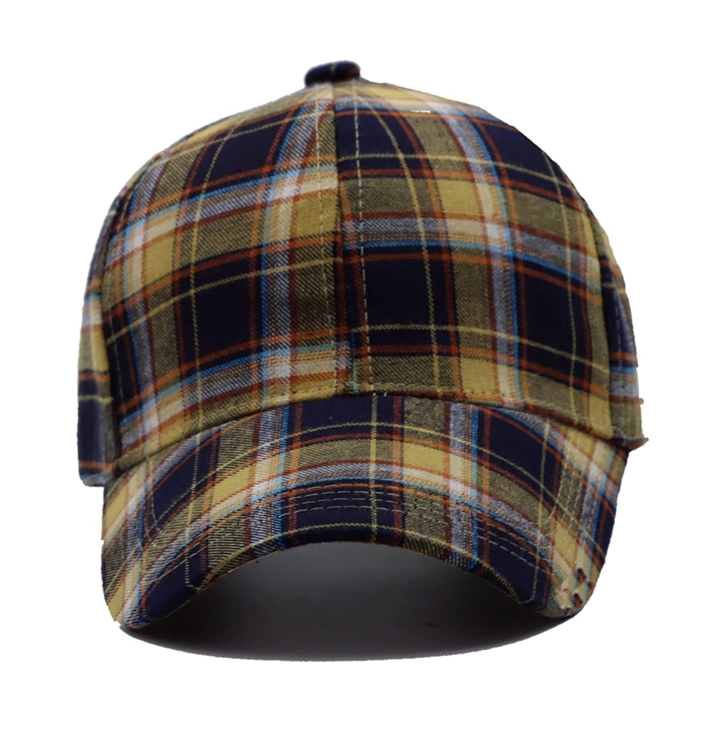 AB Store Soft Cotton Checks Bright Colour Adjustable Unisex Cap Quick Drying Sun Cap Protection for Summers Outdoor Activites Sports Cap for Men and Women (Freesize)