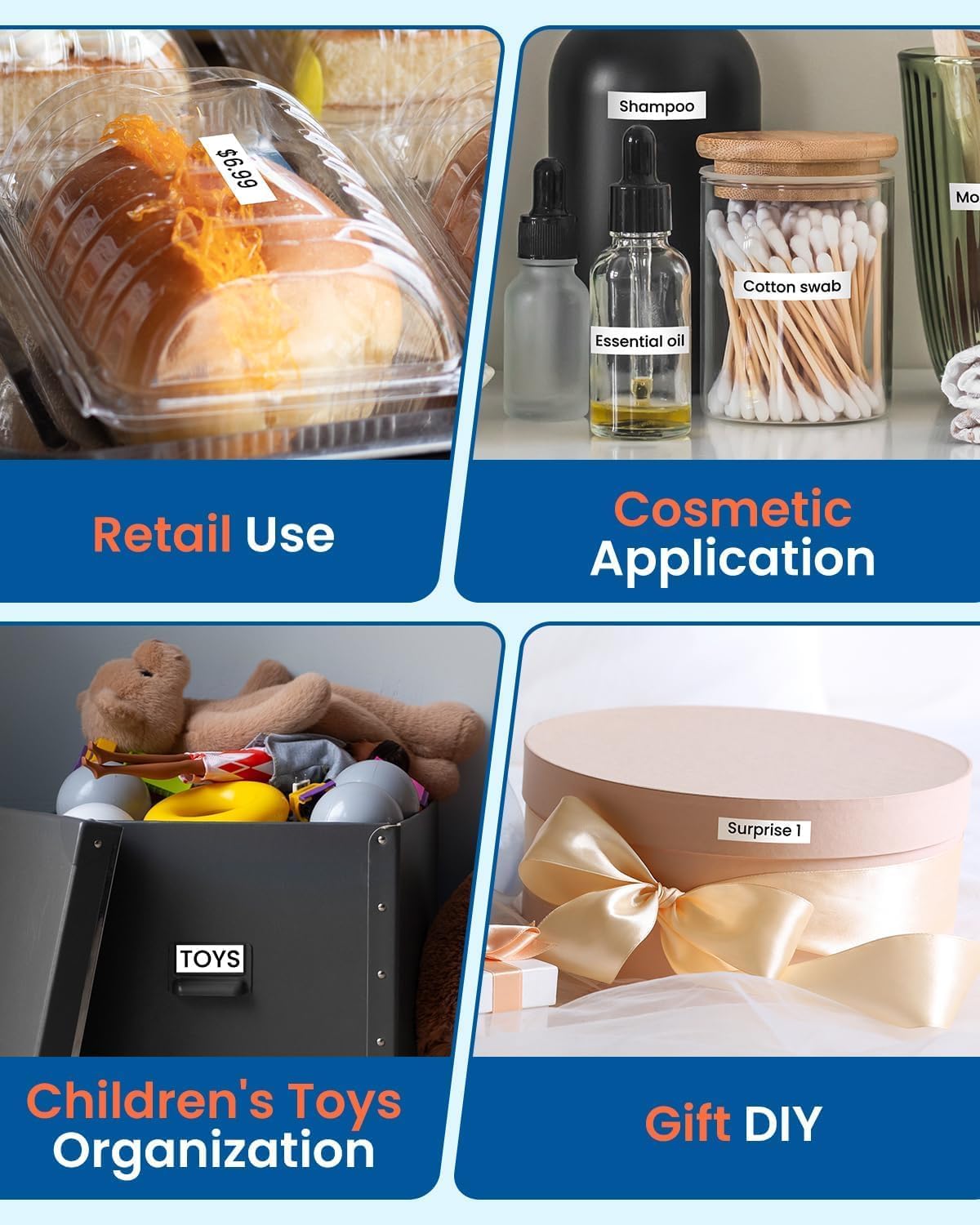 Labelife Replacement for Brother P Touch Label Tape TZe TZ Tape 12mm 0.47 Inch Laminated White TZe-231 TZe231 Label Maker Tape, Compatible with Brother PT-D210 D220 H110 D400 D410 D600 D610BT, 4-Pack - Image 5