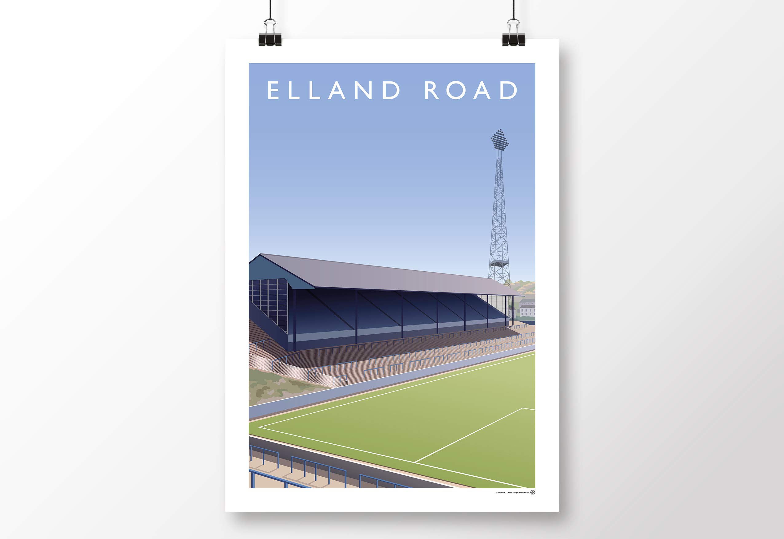 Affiche Elland Road Leeds United FC A3 décoration stade Lowfields