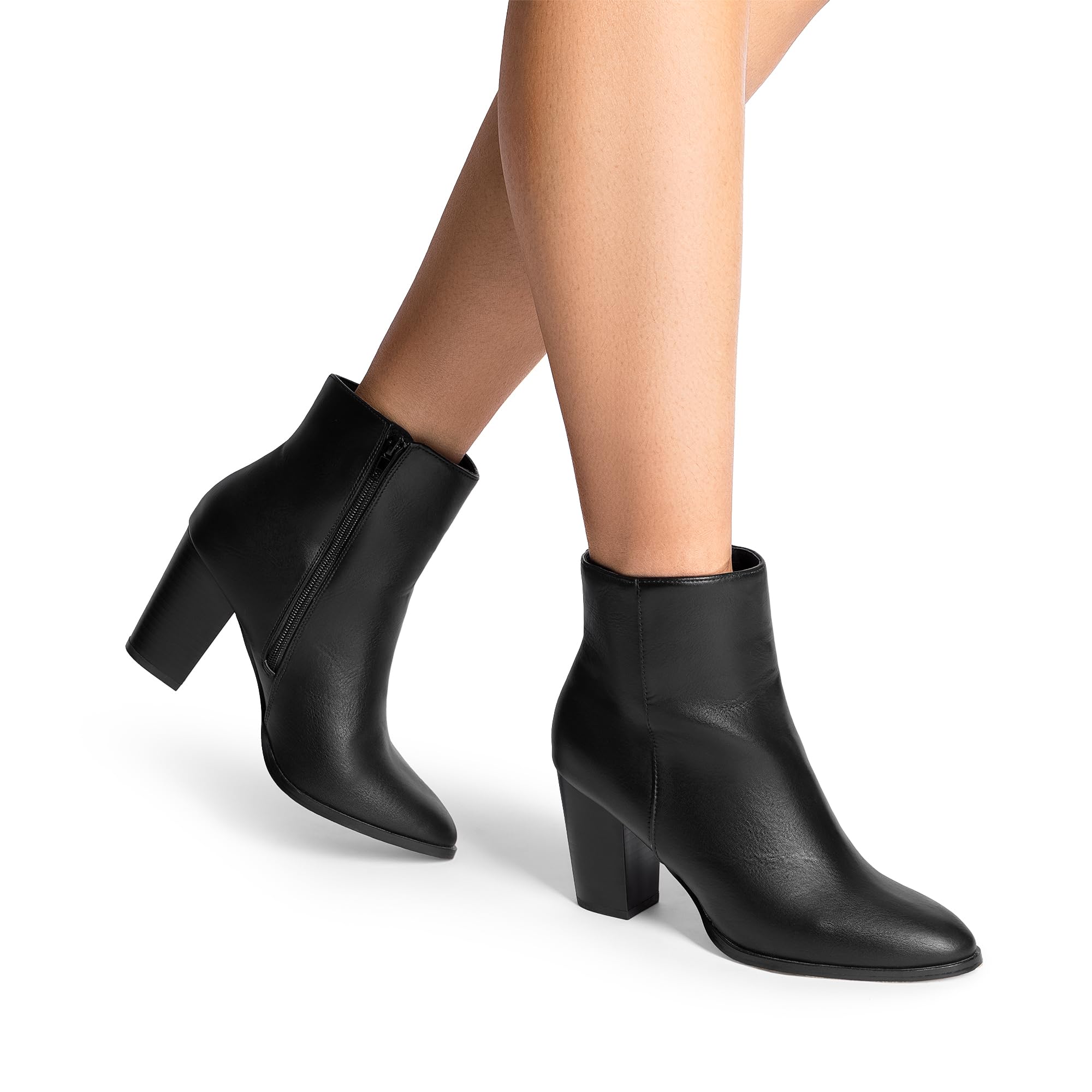 DREAM PAIRS Botines de tacón grueso para mujer