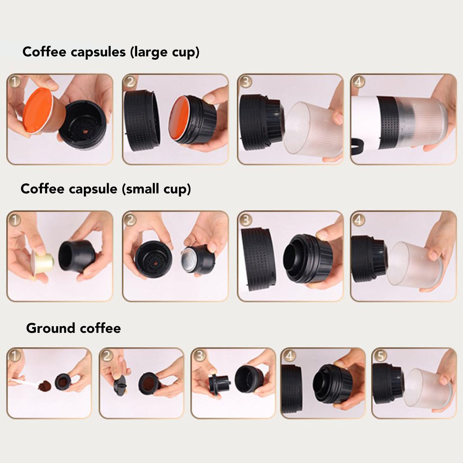 Yunir Macchina per caffè Espresso Elettrica Portatile, Caffettiera da Viaggio con Riscaldamento Rapido Senza Fili per Campeggio, Caffettiera per Auto per Escursionismo,