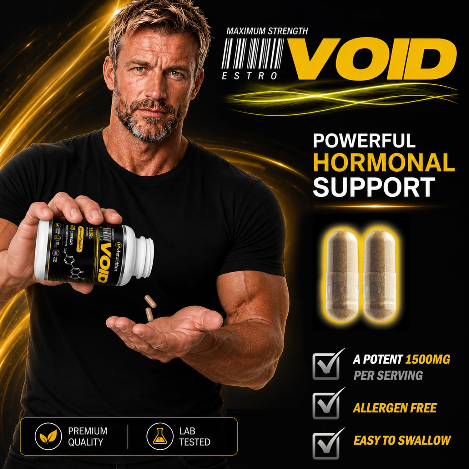 VH Nutrition EstroVoid Estrogen Blocker for Men, 1500mg Aromatase Inhibitor — Amazon image 4