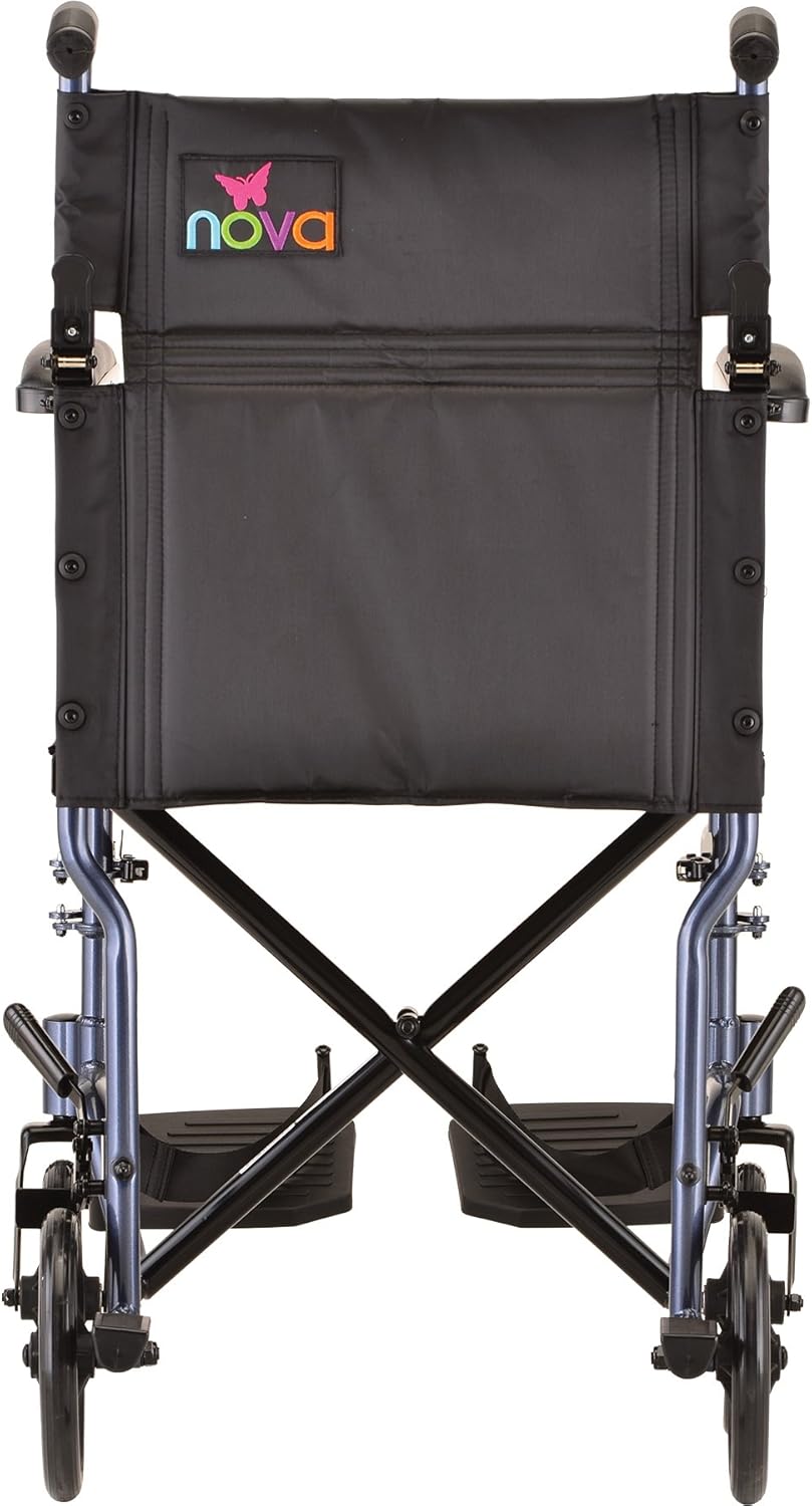 NOVA Medical Products 19" Lightweight Transport/Wheelchair, Blue : Health & Household