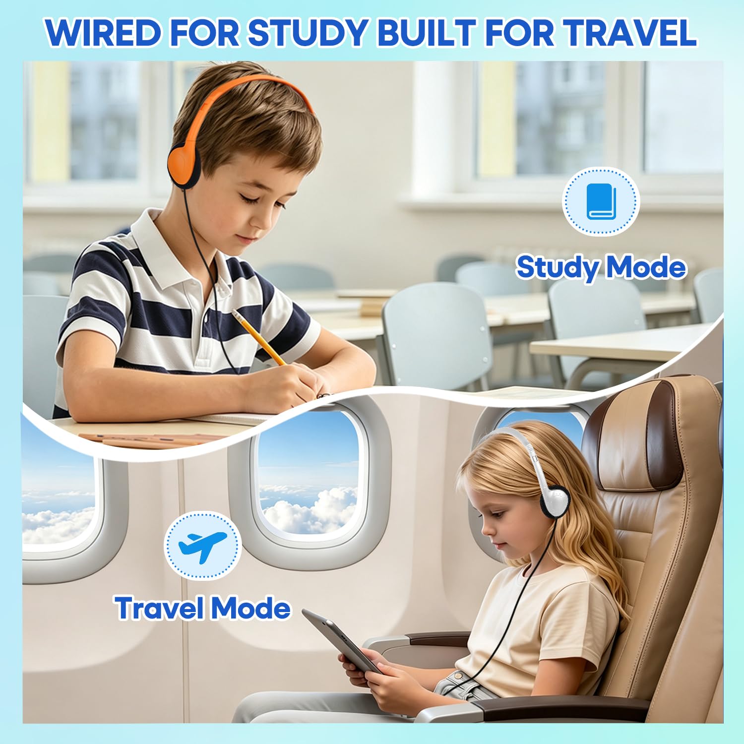 USB-C Klassenzimmer-Kopfhörer, Großhandel, langlebig, On-Ear-Kopfhörer, Typ C, kompatibel mit Chromebook, Tablet, Laptop (HY857C, 50 gemischt)