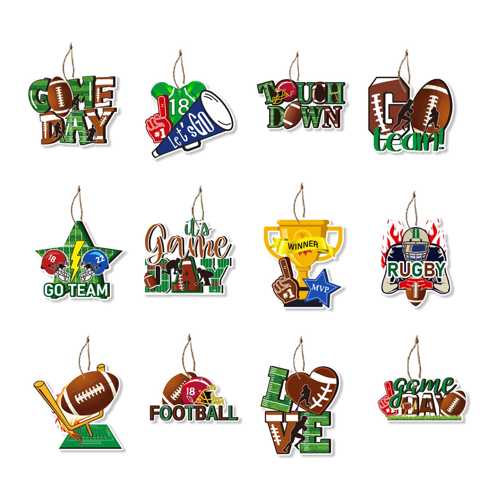 Yhplxyuus Of 12 Football Party Decorations Create Authentic Super Football Atmospheres At Parties for Sports Game Lovers Party Decorations