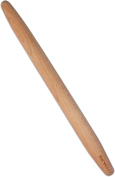 THE VIOLET Wooden French Rolling Pins for Baking, Fondant, Pasta, Dough, Pastry, Pizza, Cookies, Wood Rolling Pin, 17" Tapered Design - Essential Kitchen Tools French 17 Inch