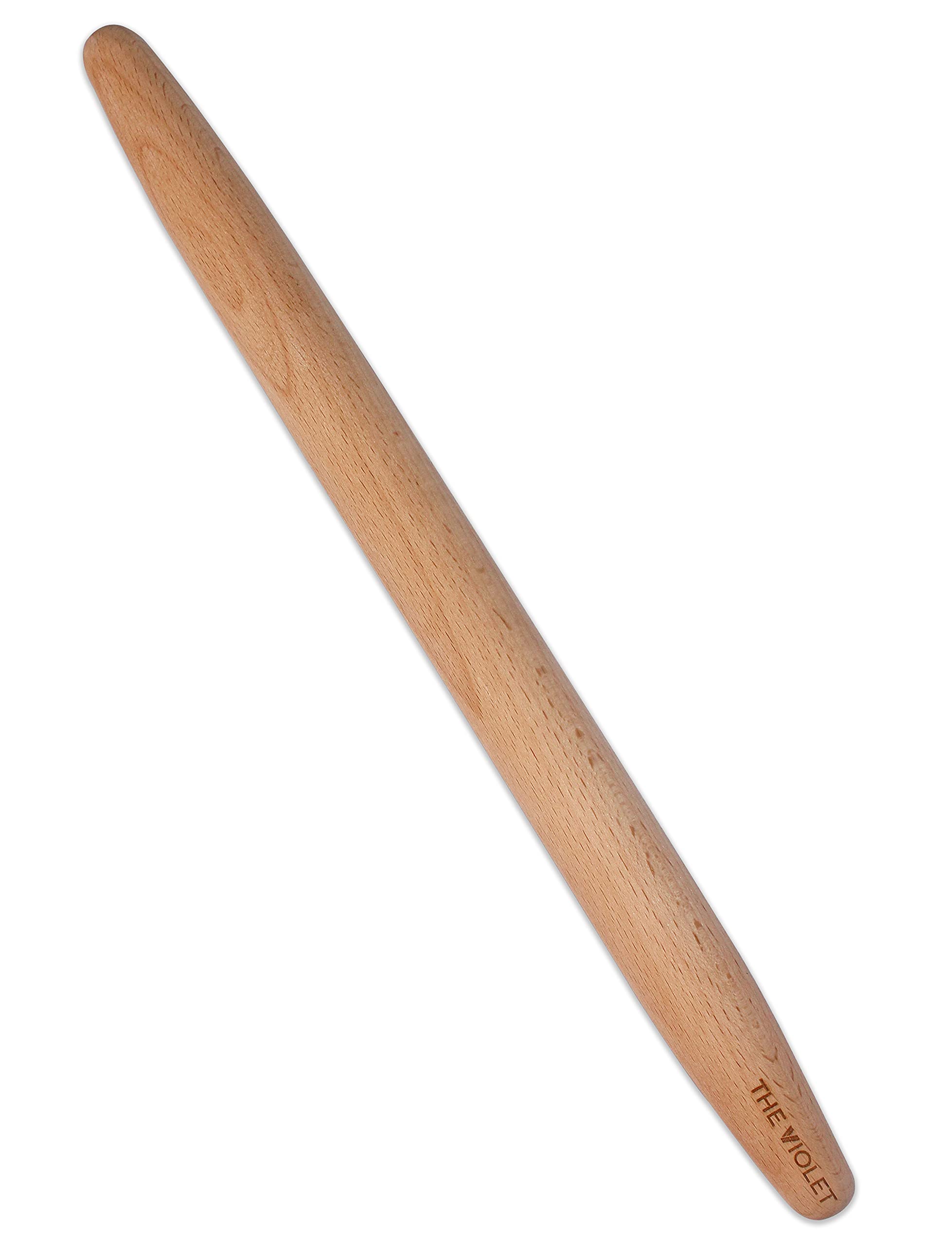 The Violet Wooden French Rolling Pin for Dough, Pastry, Pizza, Cookie, Pie, 17"