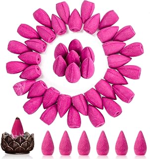 Sukh Backflow Incense Cones for Waterfall - 108 PCS Waterfall Scented Cone Bulk Aromatic Smoke Fountain for Aromatherapy Yoga Relaxation Home Decor(Rose Scents)