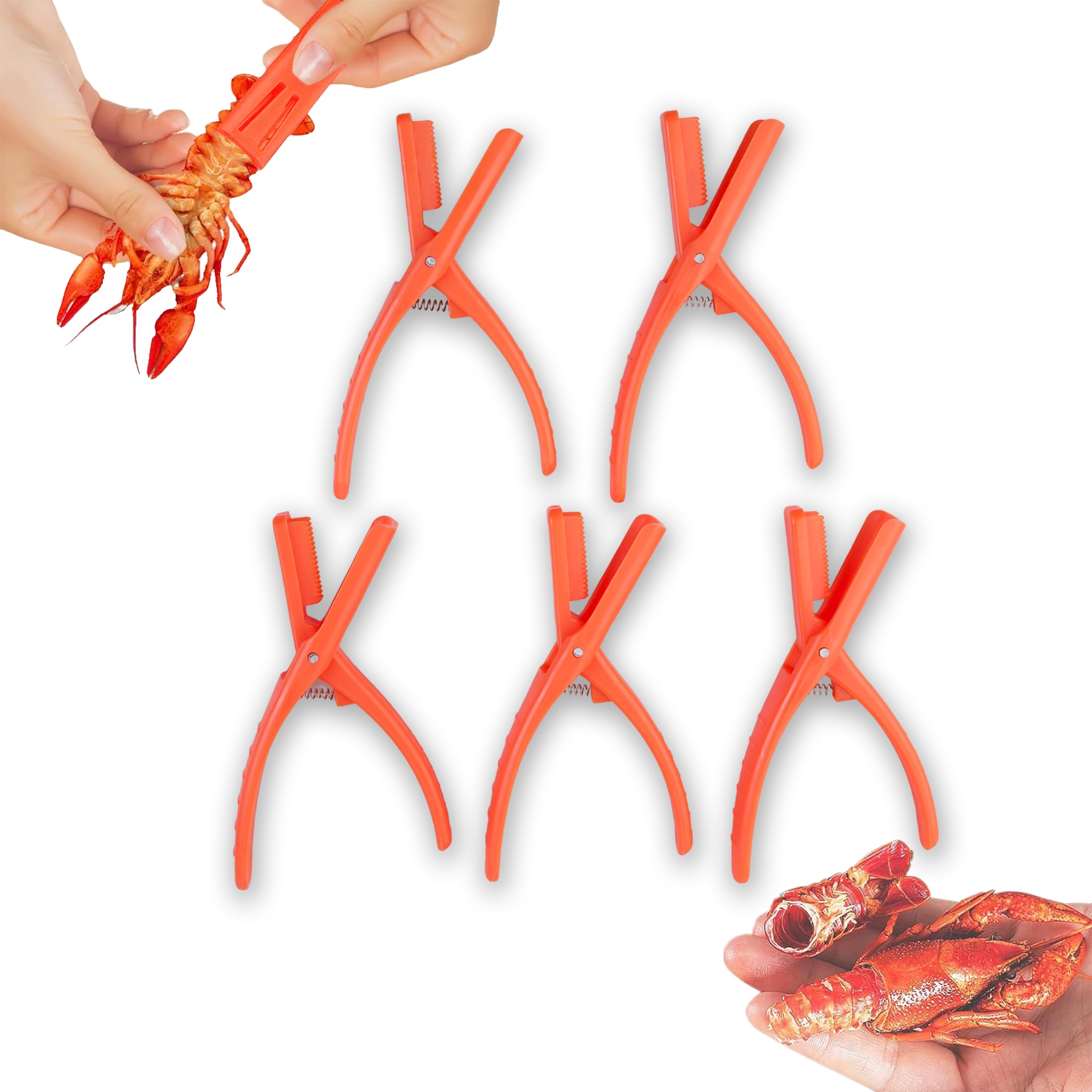 SiKiWagz 5PCS Upgraded Crawfish Peeler, Effortless Crawfish Shucker, Crawfish Sheller Tool for Nail Protection, Crayfish Shelling Device with Serrated, Lightweight Kitchen Gadget
