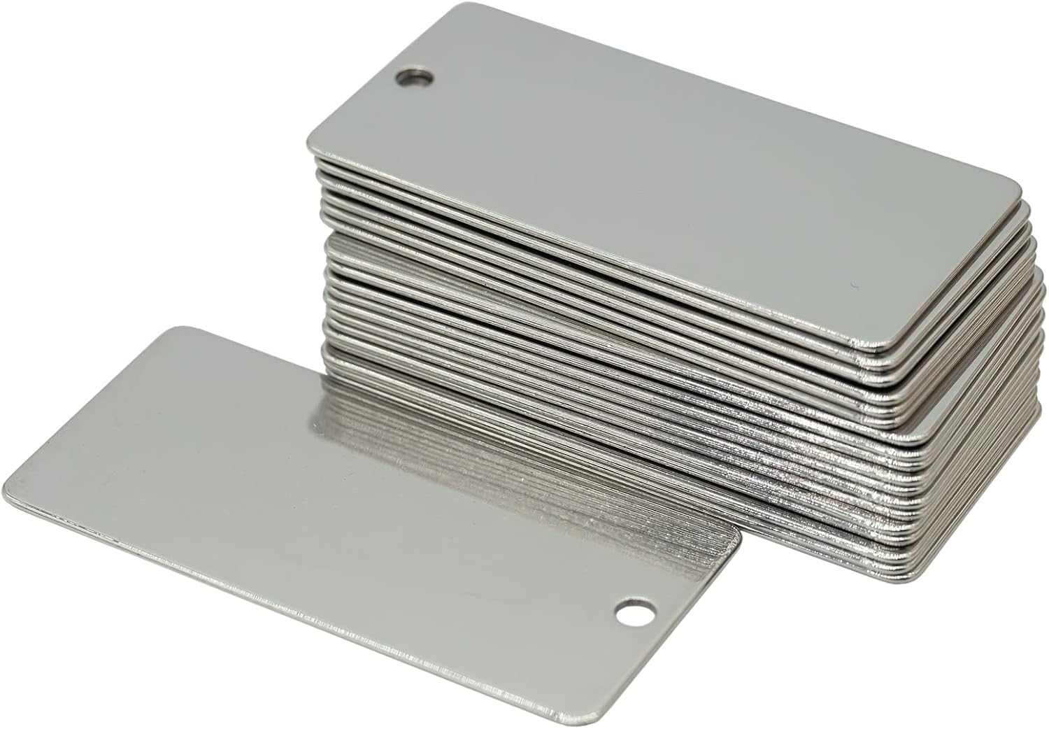 StayMax Engraving Blanks Stamping Blanks Stainless Steel Rectangle Blank Tags 6x3CM 25 Pack