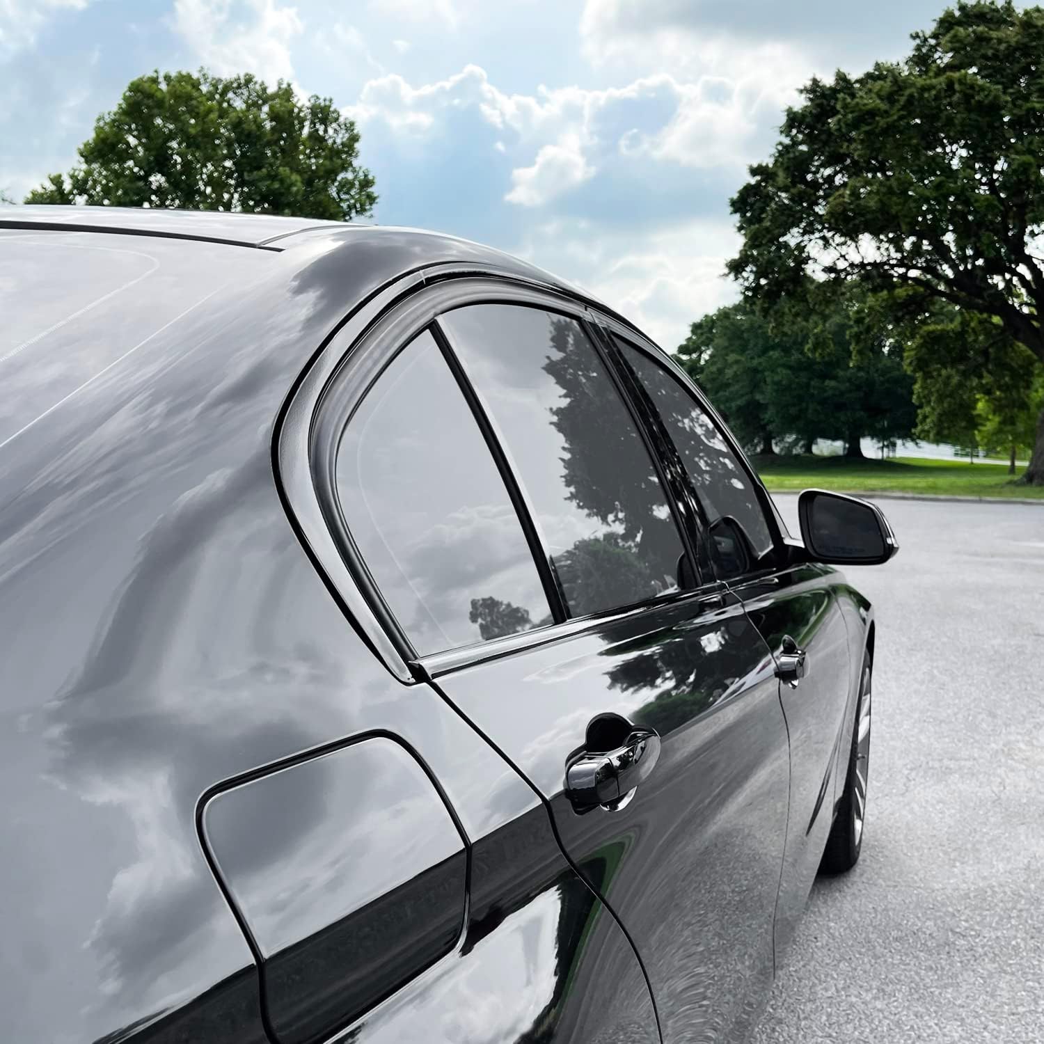 SlickMod Chrome Delete Blackout Vinyl Overlay for 2012-2018 BMW 3 Series F30 Window Trim (Gloss Black)