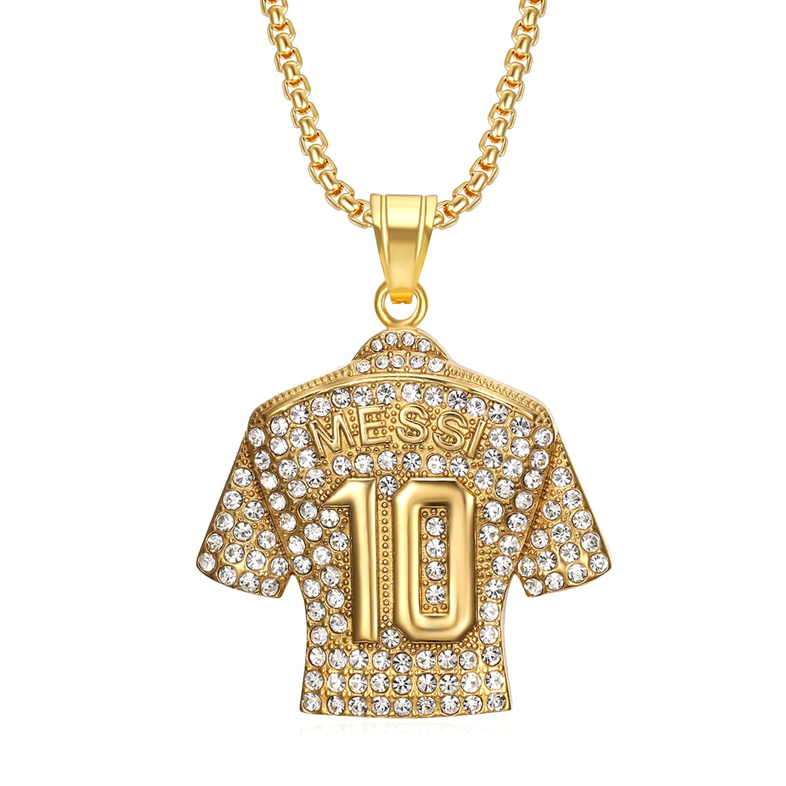 Pardofelis Fußball Anhänger Trikot, Nr. 7/10/19 Fussball Jersey Halskette Gold Silber Kette Fussball Anhänger, Fußballtrikot Anhänger Kette für Herren und Jungen