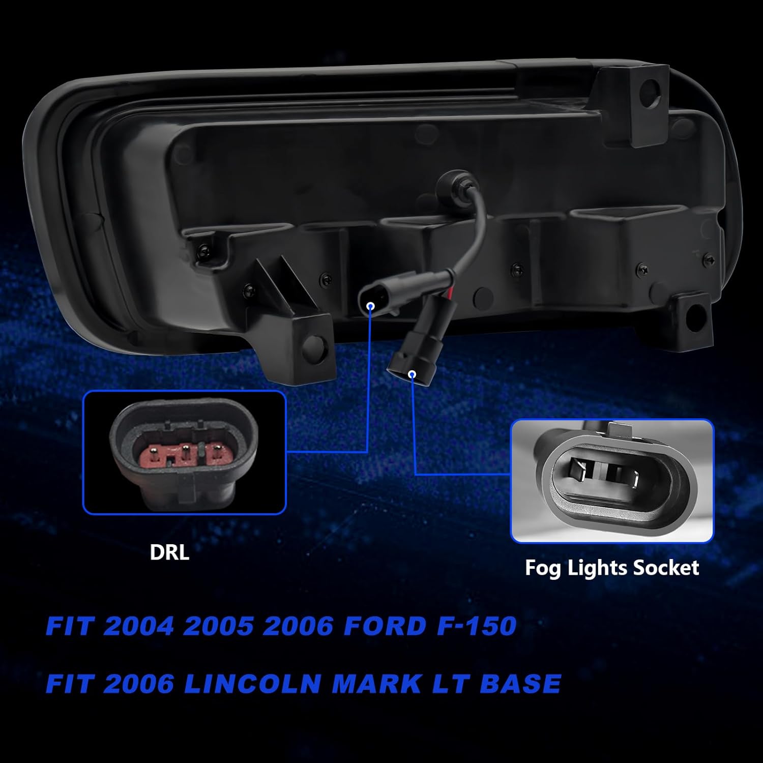 Sequential LED Fog Lights with DRL & Turn signal lights Compatible with Ford F150 2004 2005 2006/Fit Lincoln Mark LT 2006 Fog Lamp Assembly
