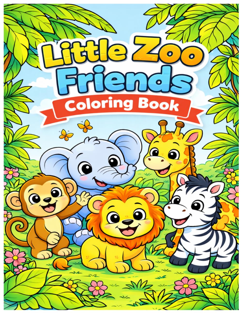Little Zoo Friends Coloring Book: Adorable Animal Friends Coloring Adventure for Little Kids