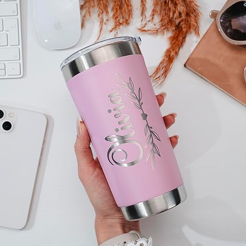 Miniatura 4 de Vaso personalizado con nombre grabado, 12 diseños, vaso de café de 30 onzas con tapa deslizante, aislamiento de doble pared, regalos para mamá,