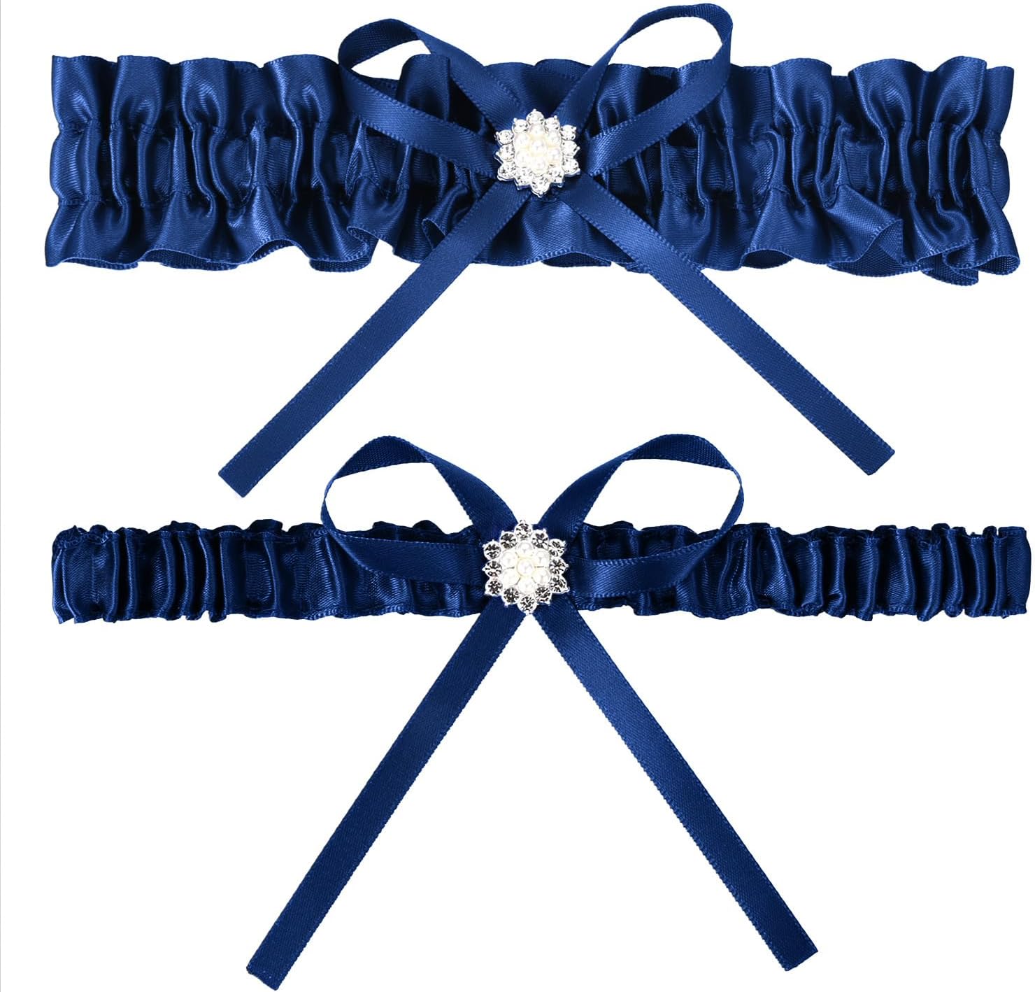 Bridal Garters For Bride Women Wedding Plus Size Satin Ribbon Bridal Garter Belt Set Leg Prom Garters