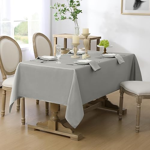 Miniatura 2 de Softalker Mantel rectangular con patrón de textura tejida, jacquard, impermeable, lavable, resistente a las manchas, sin arrugas, para cenas y