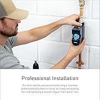 Vista 3 de Moen Flo - Monitor de agua inteligente y sensor de cierre automático, detector de fugas de agua conectado por Wi-Fi para tubería de diámetro de 1