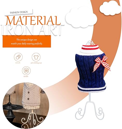 Miniatura 7 de POPETPOP Maniquí de forma de exhibición de vestido para mascotas, soporte de trípode para tienda en casa, ropa para mascotas, ropa para perros y