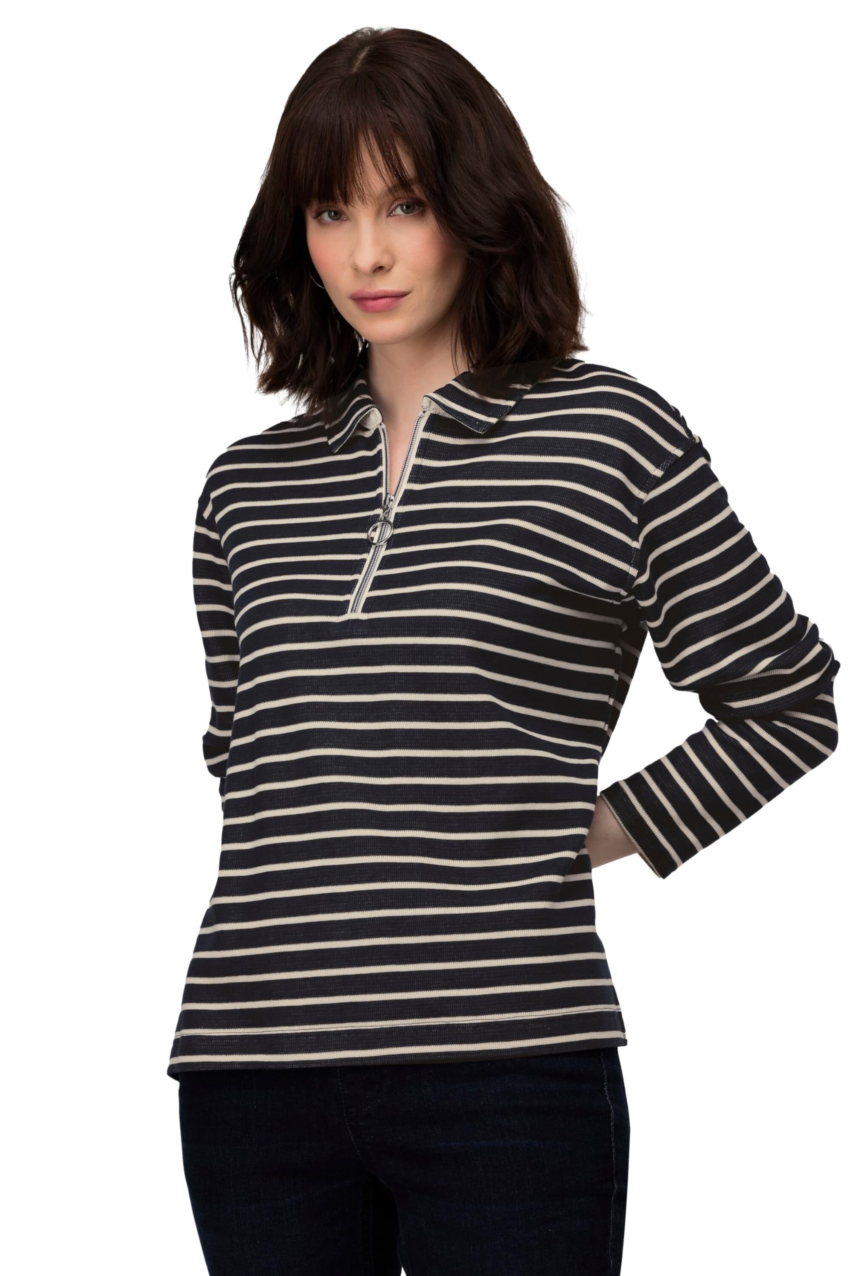 Laurasøn Sweatshirt, Ringel, Polokragen, Langarm 819564