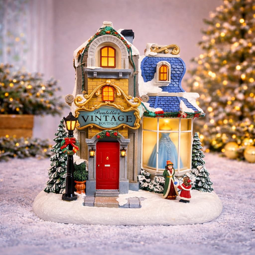 クリスマス インテリア オブジェ Holiday Carol Amazon.com: MOMENTS IN TIME Lighted Christmas Village Vintage