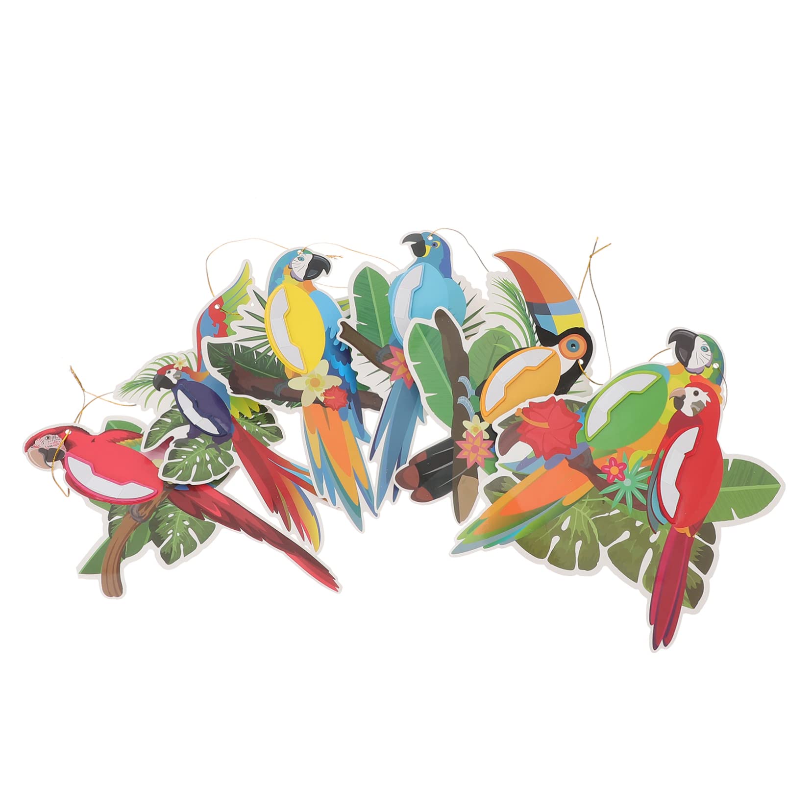 20 Decorazioni Hawaiane Appese - Uccelli Tropicali In Lamina, Per Feste In Spiaggia, Piscina E Tiki Party - Foto 11