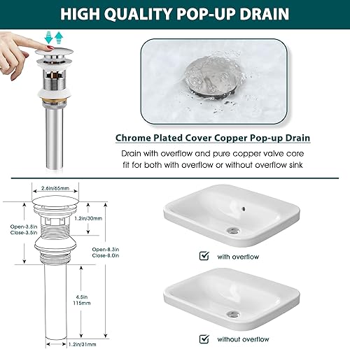 Miniatura 3 de Homikit Grifo de fregadero de baño de níquel cepillado, grifo de baño en cascada con drenaje desplegable, grifo de una sola manija para lavabo de