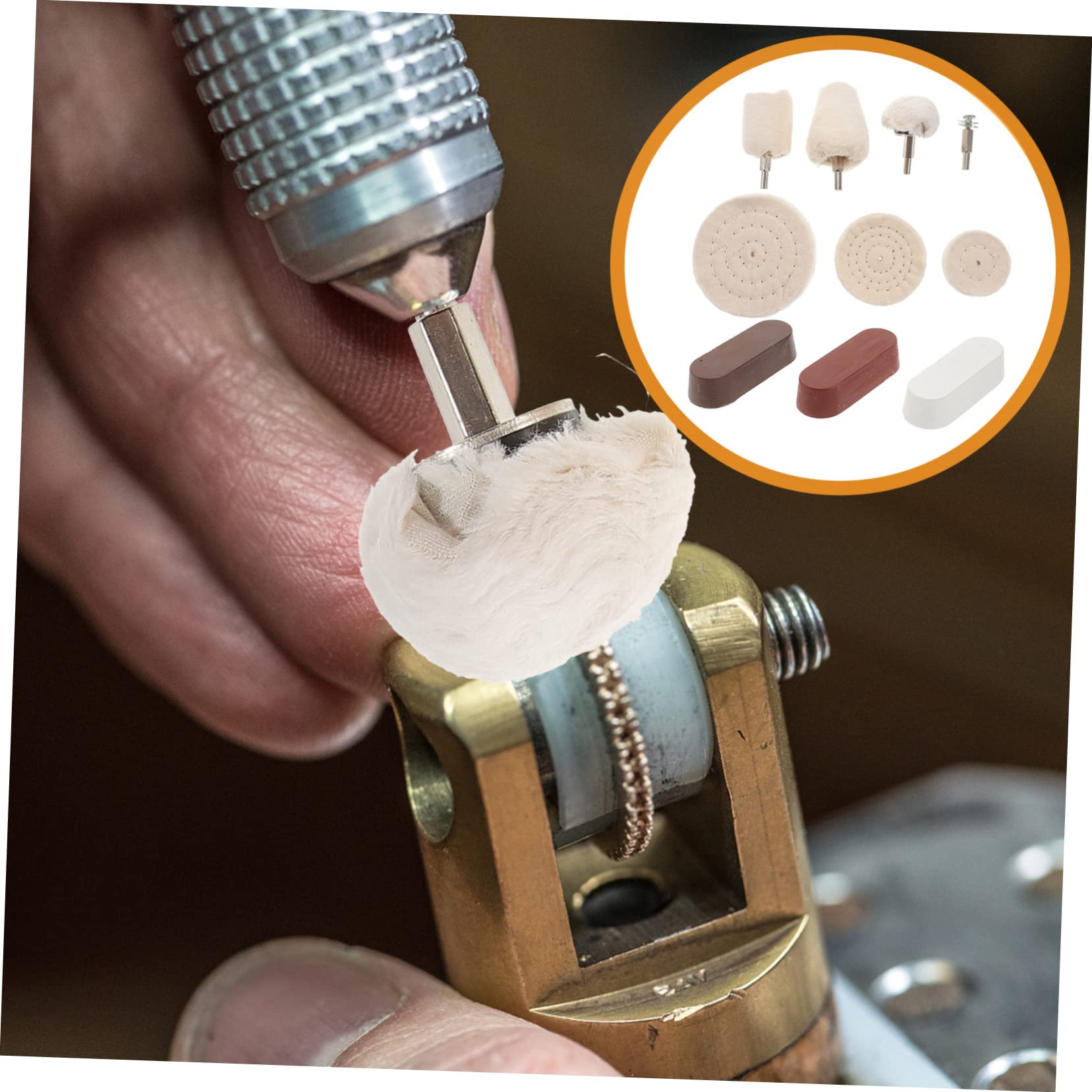 Cabilock 10 Pezzi Ruota per Lucidatura in Panno, Accessori per Trapano e Smerigliatrice Rotativa, per Vetro e Plastica, Adatta alla Lucidatura di Precisione