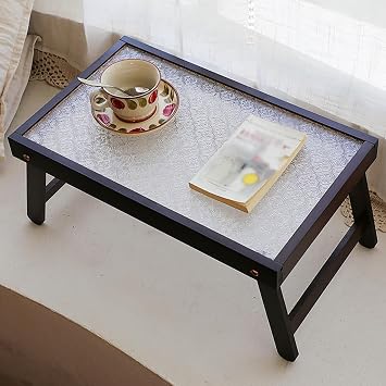Japanese Floor Low Table, Side Tables Bedroom, Foldable Coffee TableBlack,60 * 40 * 29cm