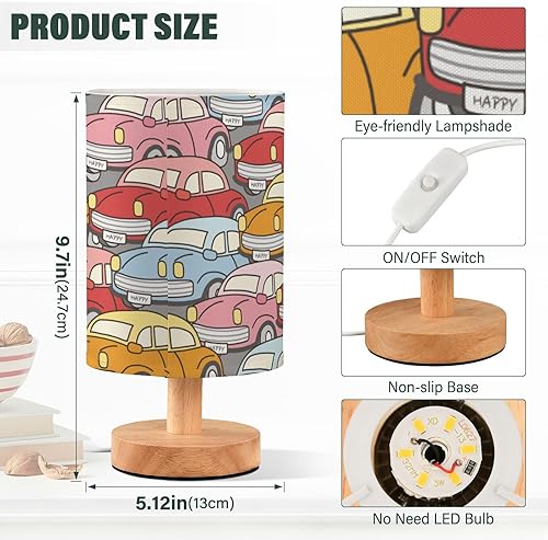 Miniatura 3 de Desk Lamps Nursery Night Light Modern Colorful Cute Cars Happy Table Lamps for Boys Dorm Room lamparas de Noche para