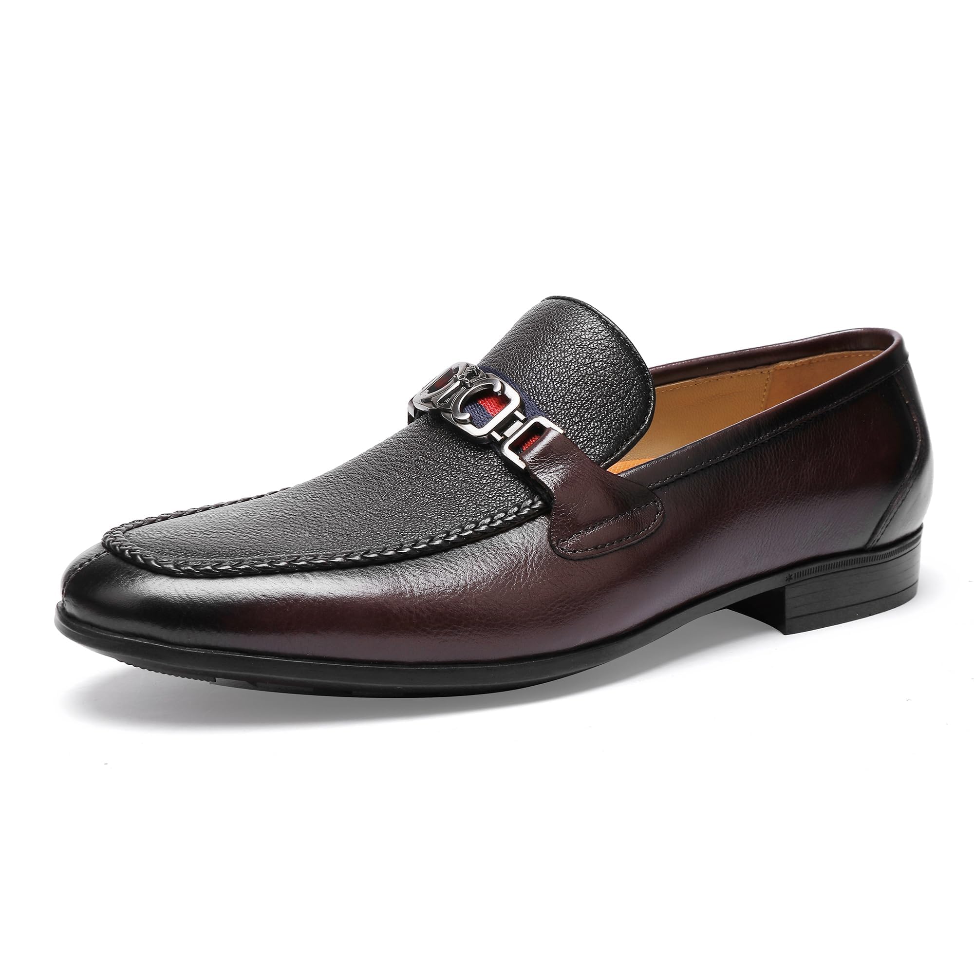 Mocasines de piel auténtica, zapatos de vestir formales para hombre