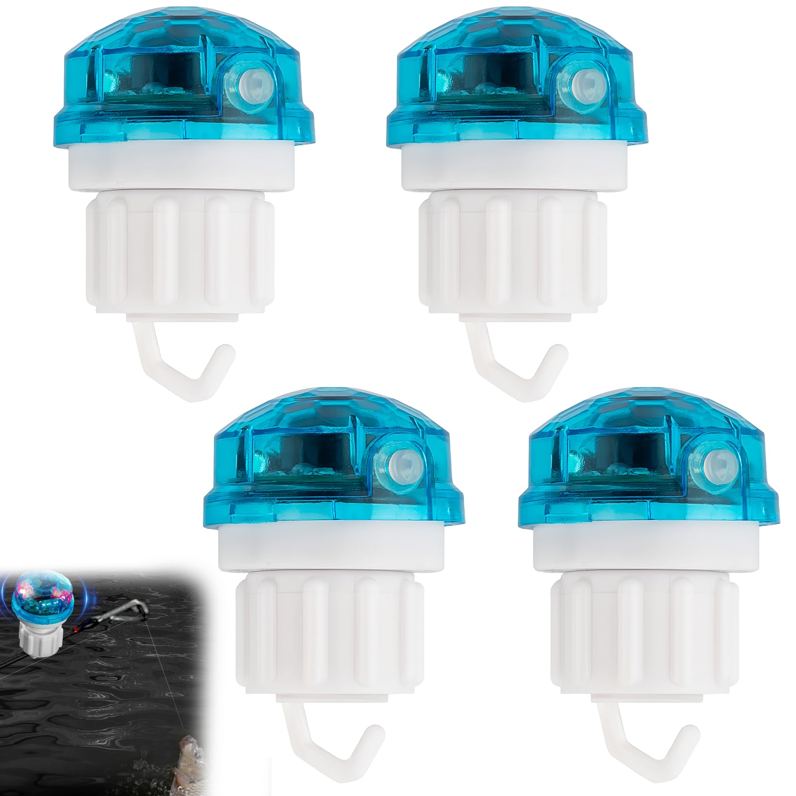 Détecteur de touche électronique LED 4 pièces avec capteur de mouvement pour pêche