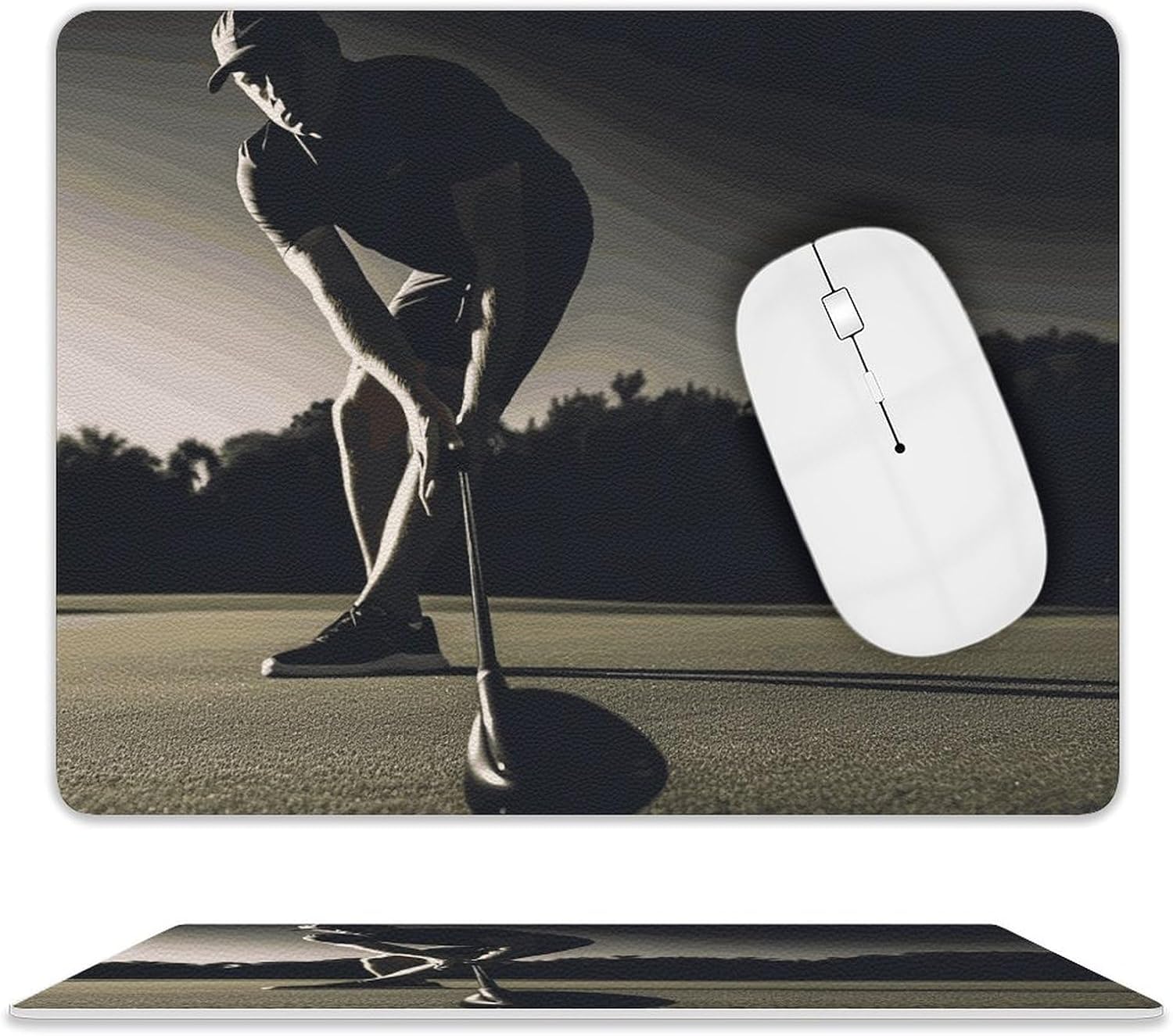 Mousepad Golf Fitness Desk Pad with Non-Slip Base Leather Gaming Mousepad Waterproof Desk Mat for Laptop Mousepad Office Desk Accessories for Gaming Mat 10x8 Inch