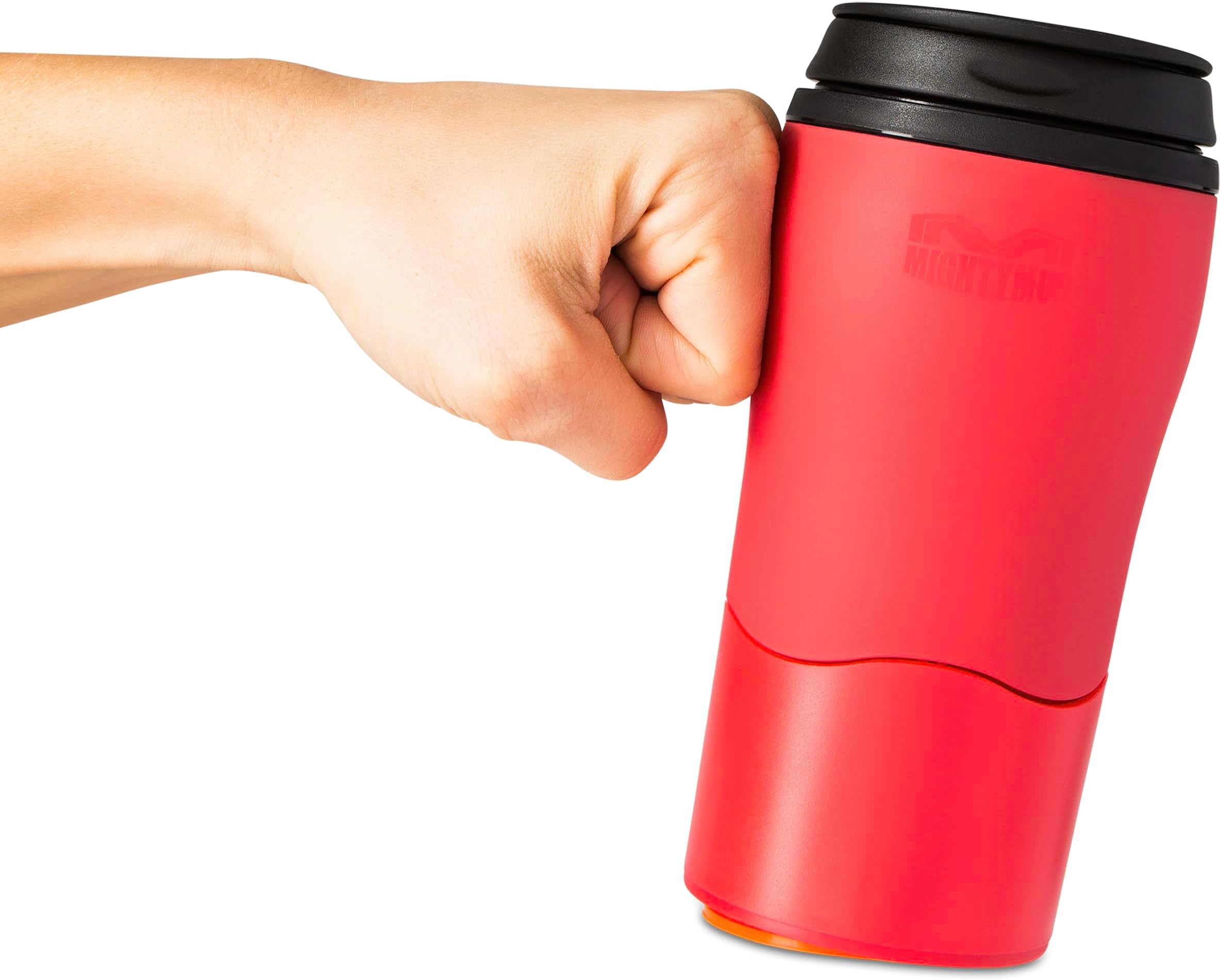 Plastic Travel Mug, No Spill Double Wall Tumbler, Cold/Hot, Cup-Holder Friendly, Dishwasher Safe, (Red, 12oz)