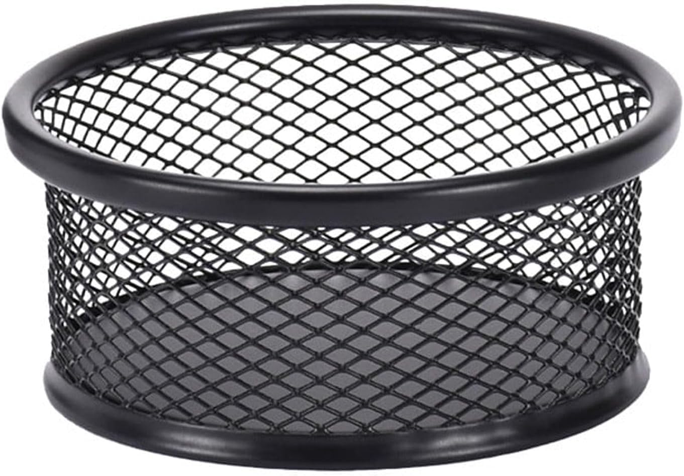 Cldaisy Black 1Pc Metal Paper Clip Holder Mesh Paperclip Bowl Binder Clip Dispenser Desk Bobby Pin Container Organizer For Home Office Classroom School Desk Supplies Holders Dispensers